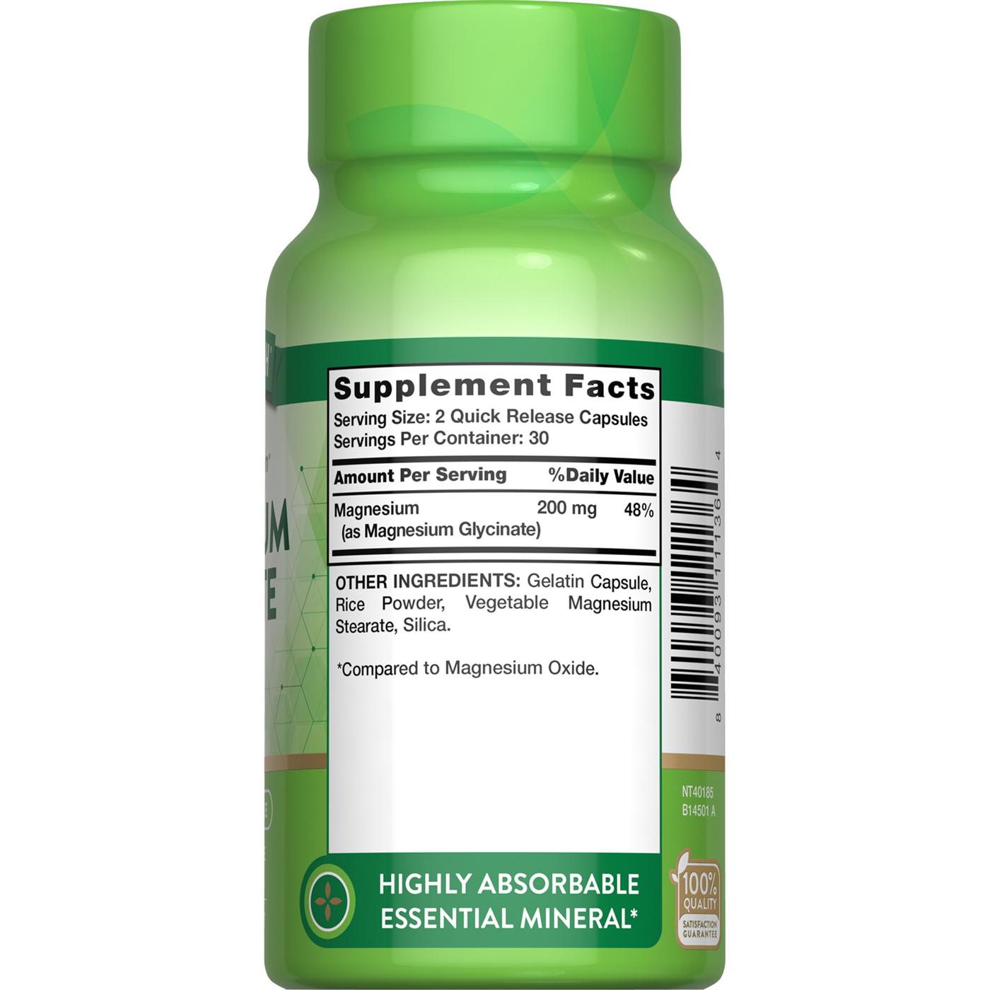 Nature's Truth, Buffered Magnesium Glycinate, High Absorption, 665 mg, 60 Quick Release Capsules - Medaid