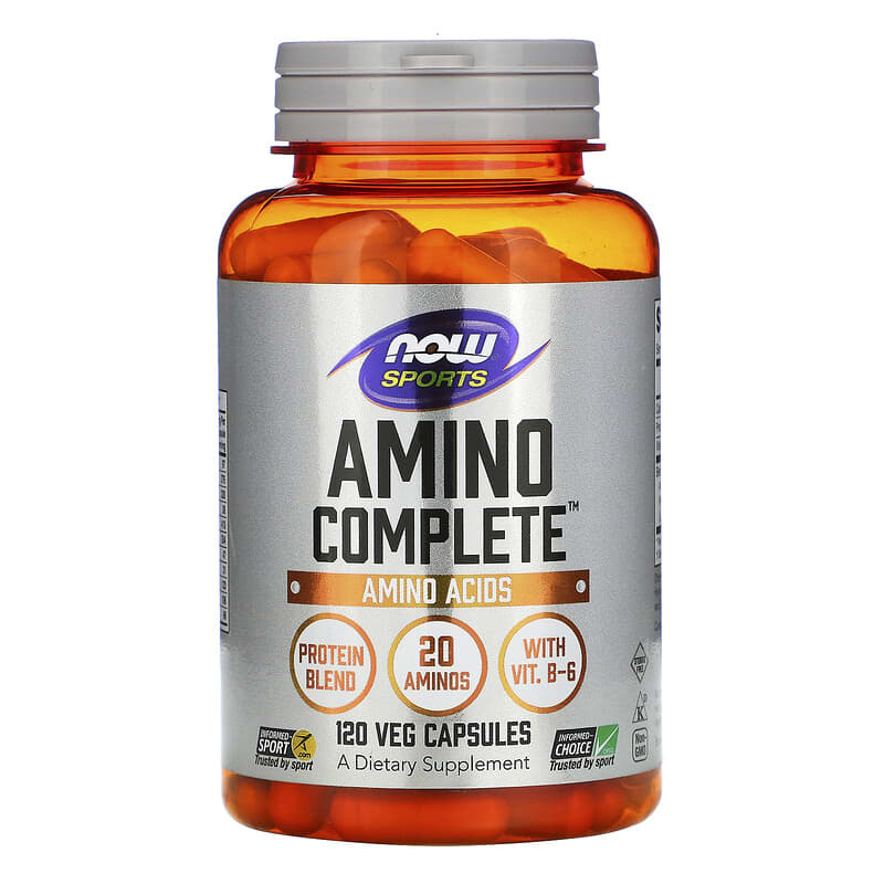 NOW Foods, Sports, Amino Complete, Amino Acids, 120 Veg Capsules - Medaid