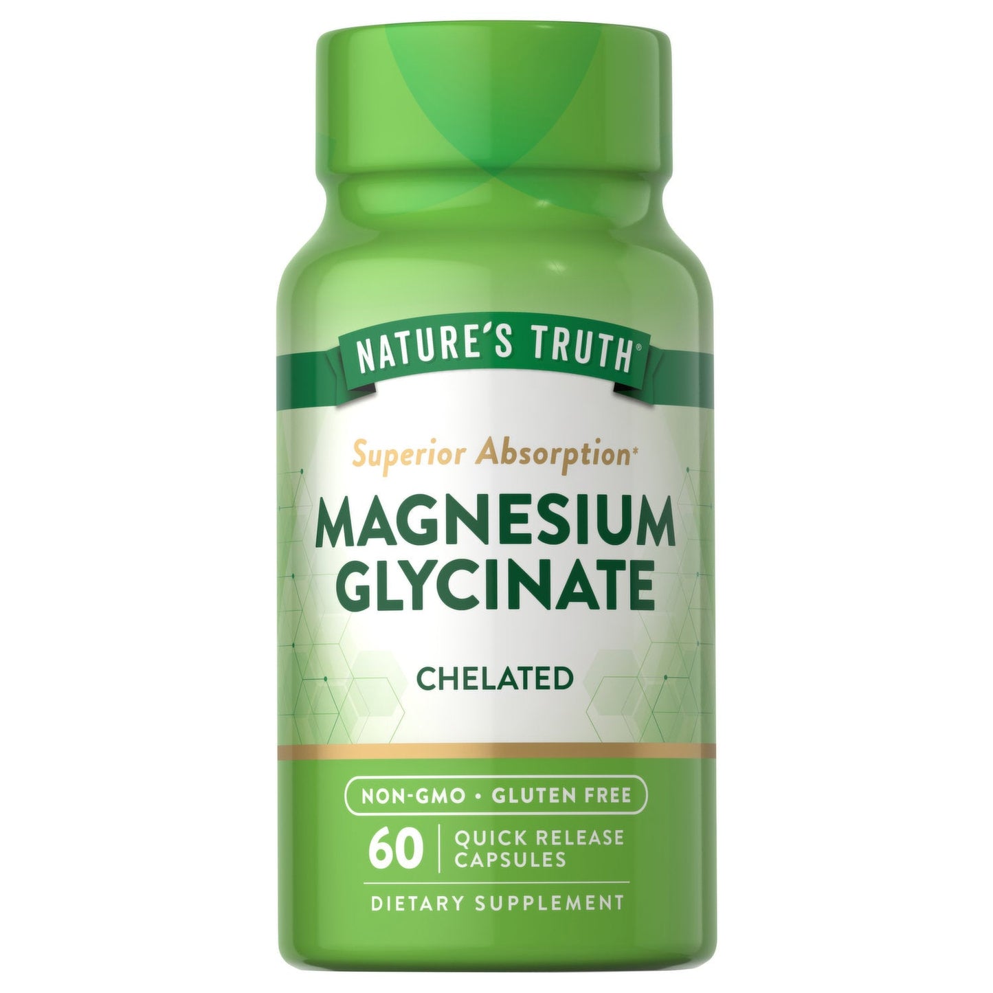 Nature's Truth, Buffered Magnesium Glycinate, High Absorption, 665 mg, 60 Quick Release Capsules - Medaid