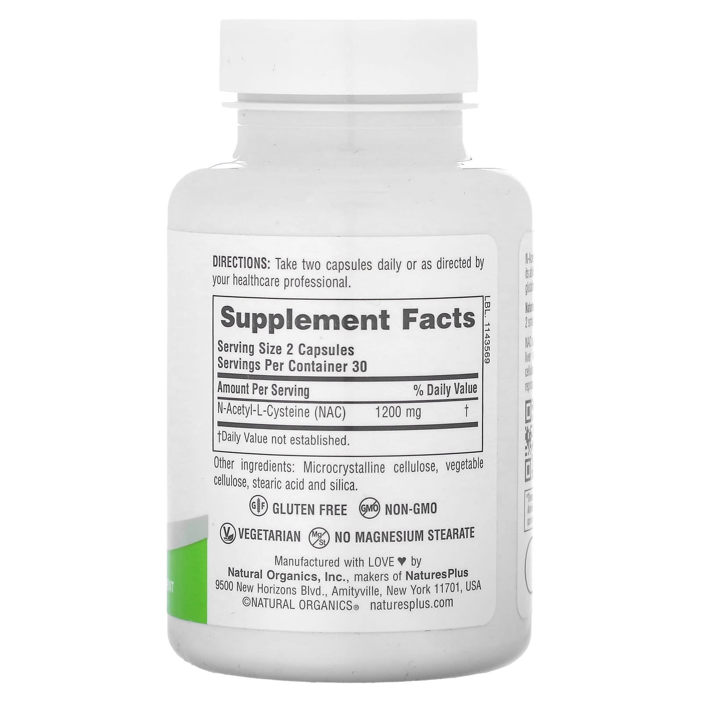 NaturesPlus, Pro NAC 1200, 60 Capsules - Medaid