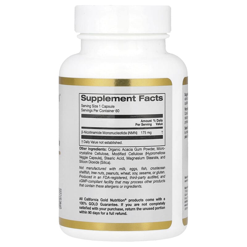 California Gold Nutrition, NMN, 175 mg, 60 Veggie Capsules - Medaid