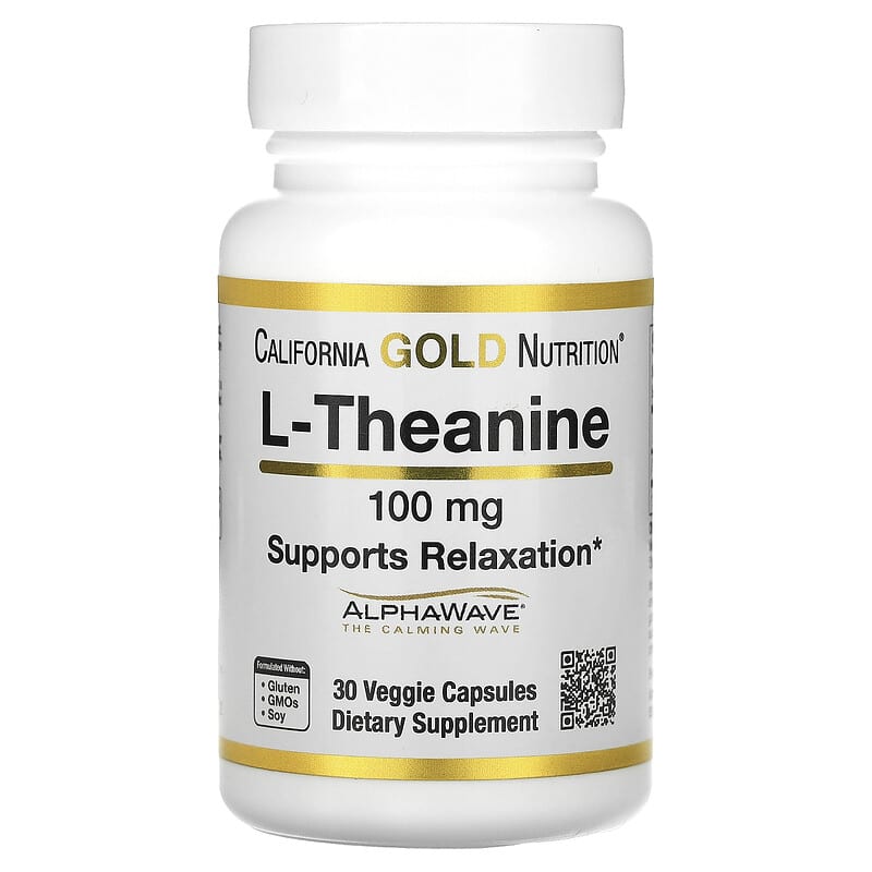 California Gold Nutrition, L-Theanine, 100 mg, 30 Veggie Capsules - Medaid