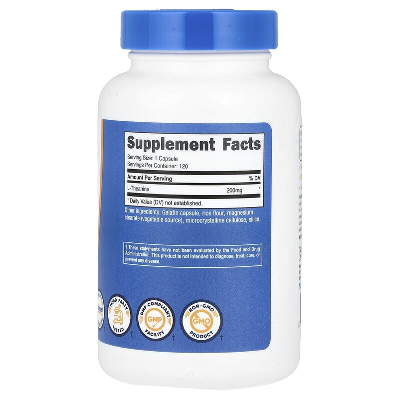 Nutricost, L-Theanine, 200 mg, 120 Capsules - Medaid