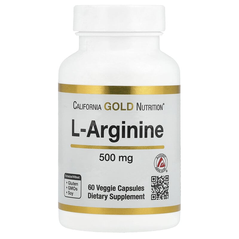 California Gold Nutrition, L-Arginine, 500 mg , 60 Veggie Capsules - Medaid
