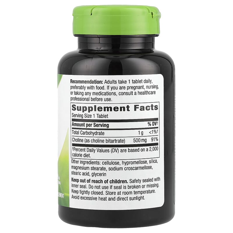Nature's Way, Choline, 500 mg, 100 Vegan Tablets - Medaid