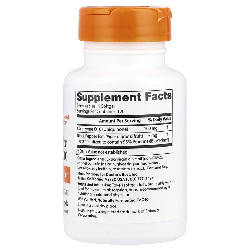 Doctor's Best, High Absorption CoQ10, 100 mg, 120 Softgels - Medaid