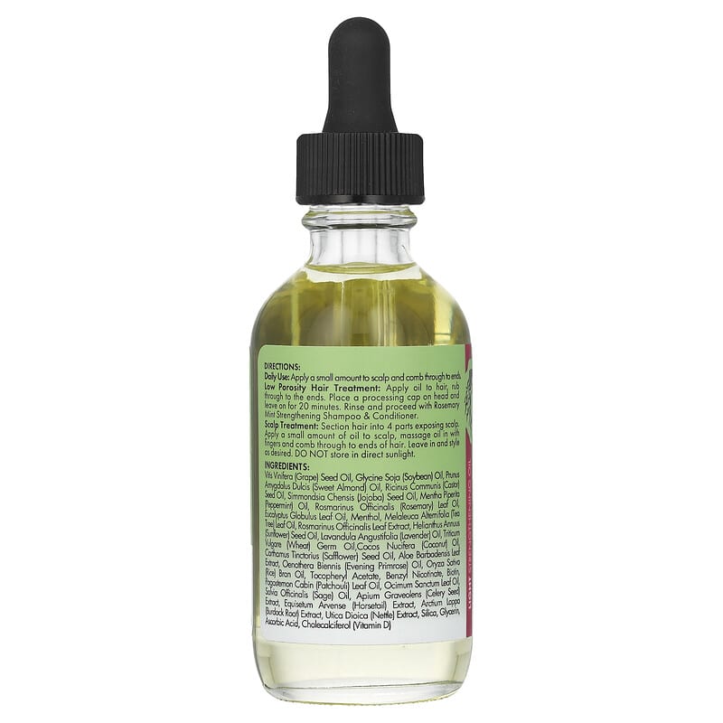 Mielle, Light Scalp & Hair Strengthening Oil, Rosemary Mint, 2 fl oz (59 ml) - Medaid