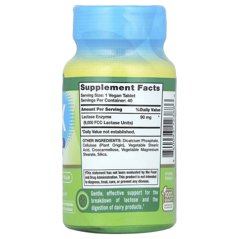 Nature's Truth, Fast Acting Lactose Digest X Complete, 90 mg, 40 Tablets - Medaid