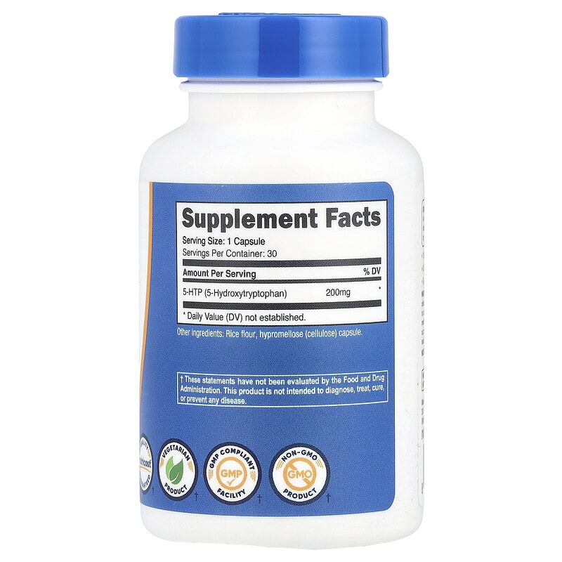 Nutricost, 5-HTP, 200 mg, 30 Capsules - Medaid
