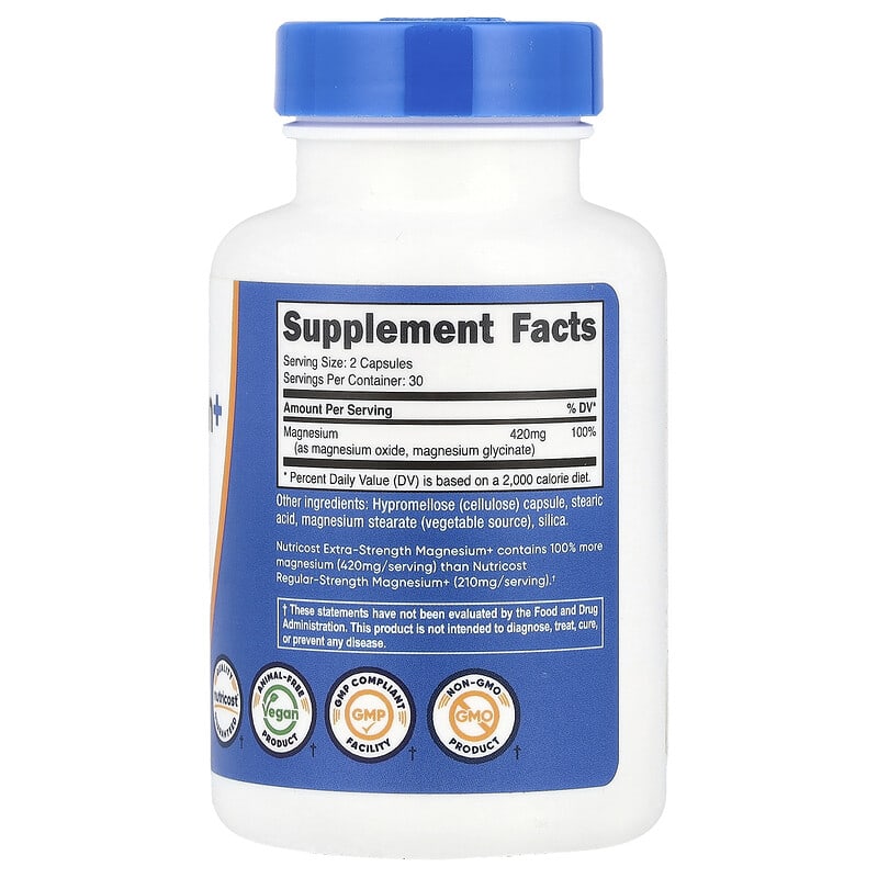 Nutricost, Magnesium+, Extra Strength, 420 mg, 60 Capsules - Medaid