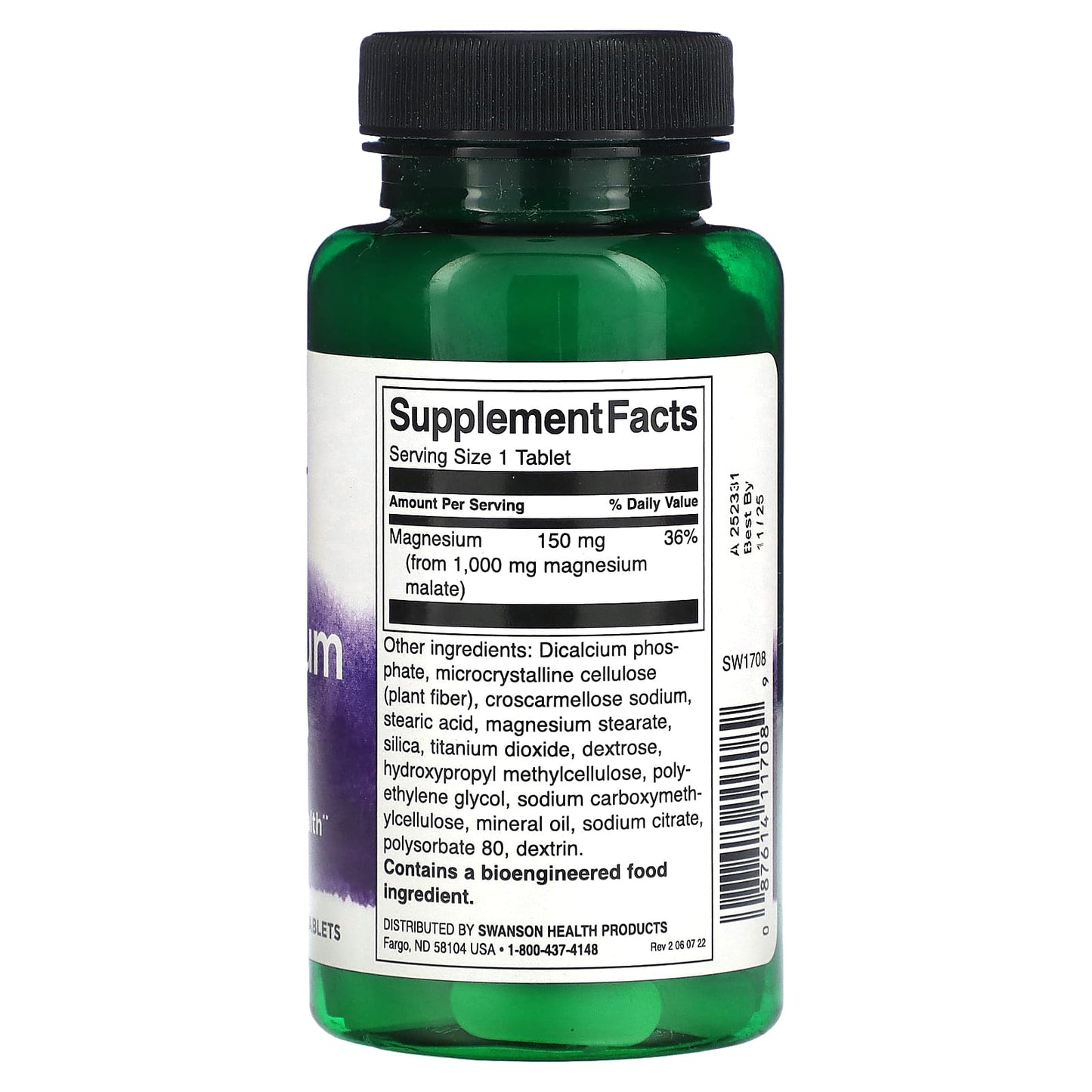 Swanson, Magnesium Malate, 1,000 mg, 60 Tablets - Medaid