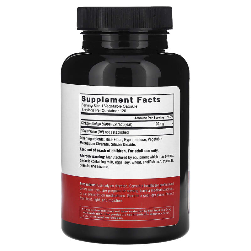 Force Factor, Ginkgo Biloba, 120 mg, 120 Vegetable Capsules - Medaid