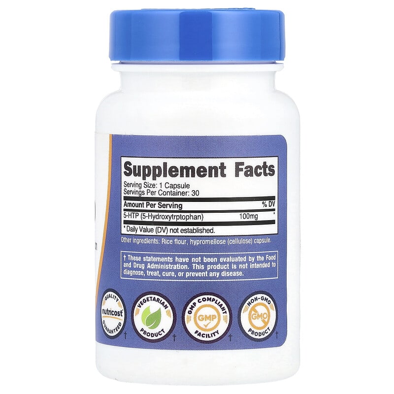 Nutricost, 5-HTP, 100 mg, 30 Capsules - Medaid