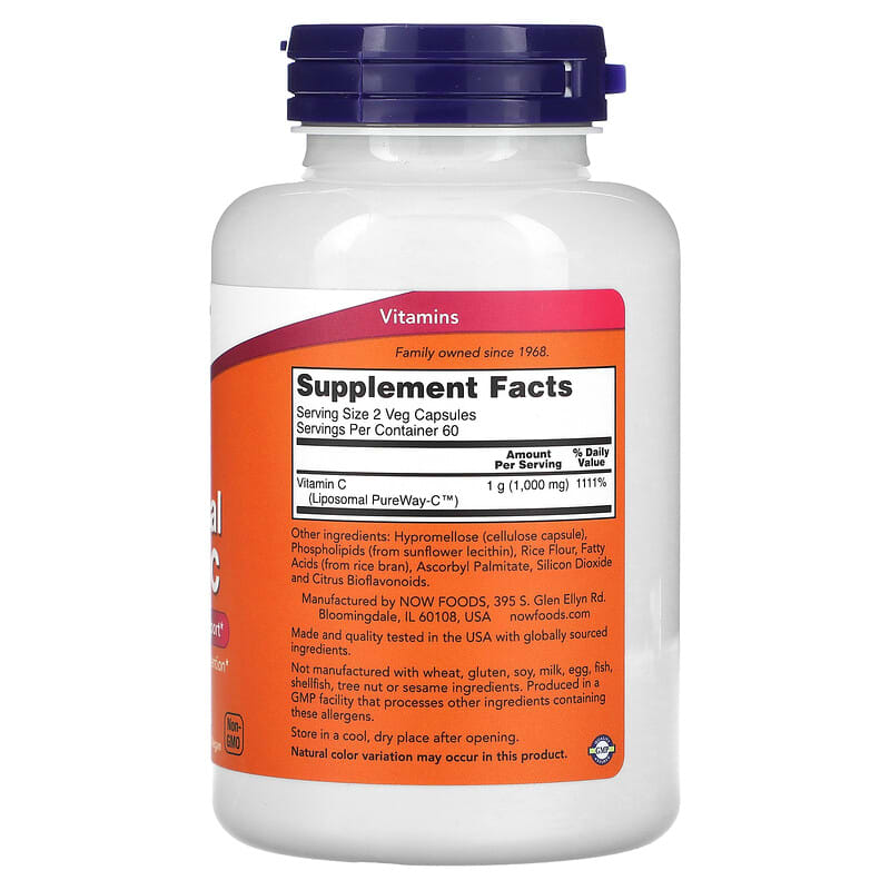 NOW Foods, Liposomal Vitamin C, 1,000 mg, 120 Veg Capsules - Medaid International