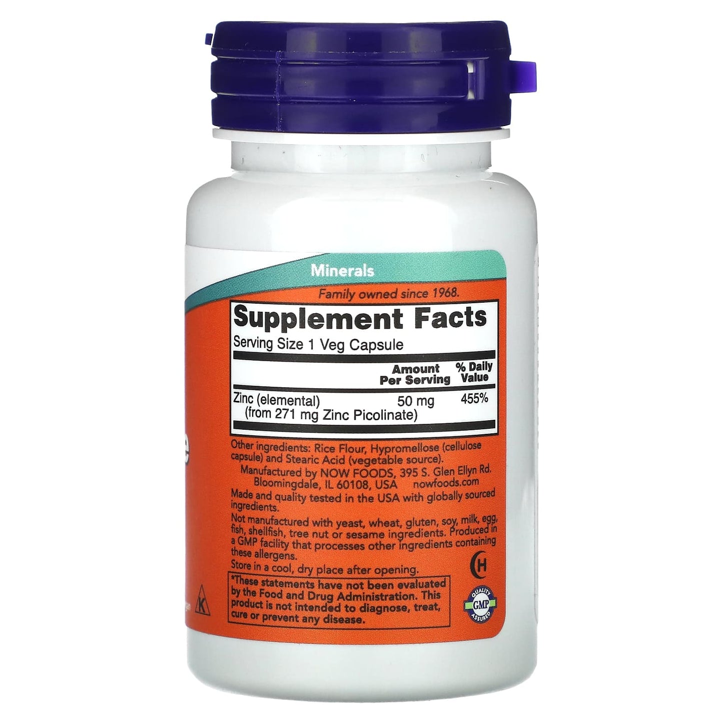 NOW Foods, Zinc Picolinate, 50 mg, 30 Veg Capsules - Medaid