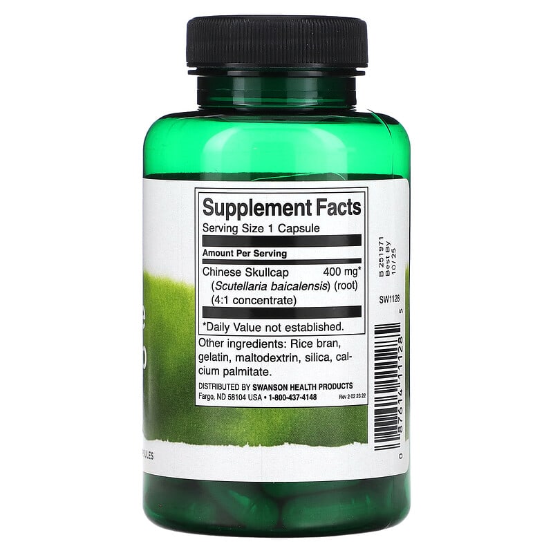 Swanson, Chinese Skullcap, 400 mg, 90 Capsules - Medaid