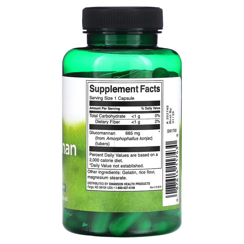Swanson, Glucomannan, 665 mg, 90 Capsules - Medaid