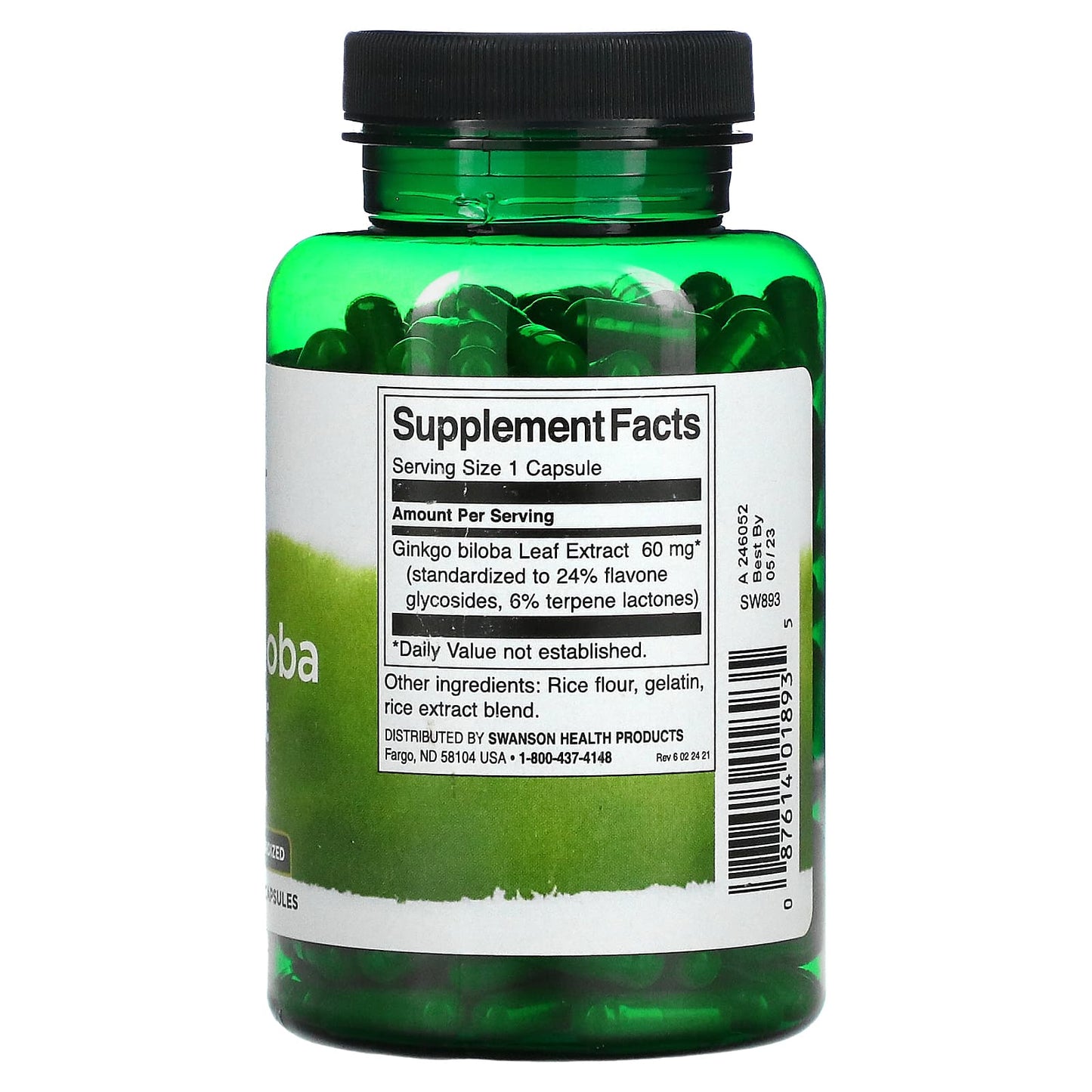 Swanson, Ginkgo Biloba Extract, 60 mg, 240 Capsules - Medaid