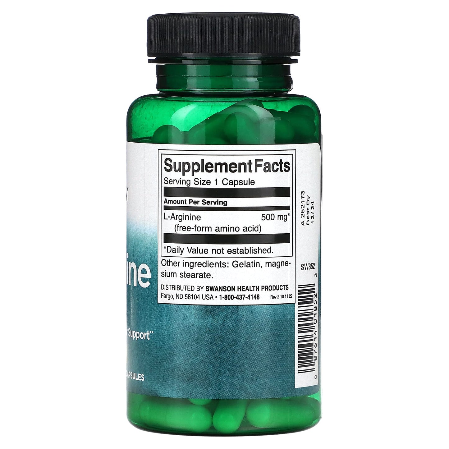 Swanson, L-Arginine, 500 mg, 100 Capsules - Medaid