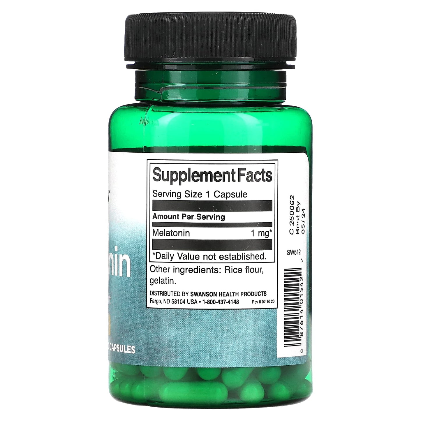 Swanson, Melatonin, 1 mg, 120 Capsules - Medaid