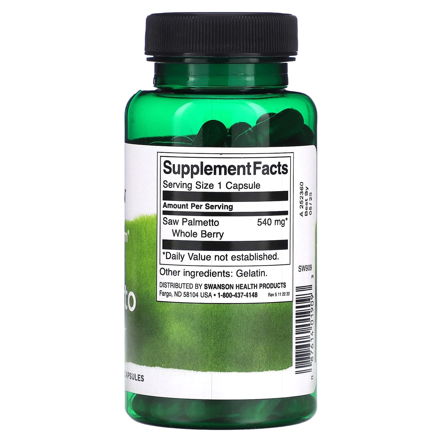 Swanson, Saw Palmetto, 540 mg, 100 Capsules - Medaid