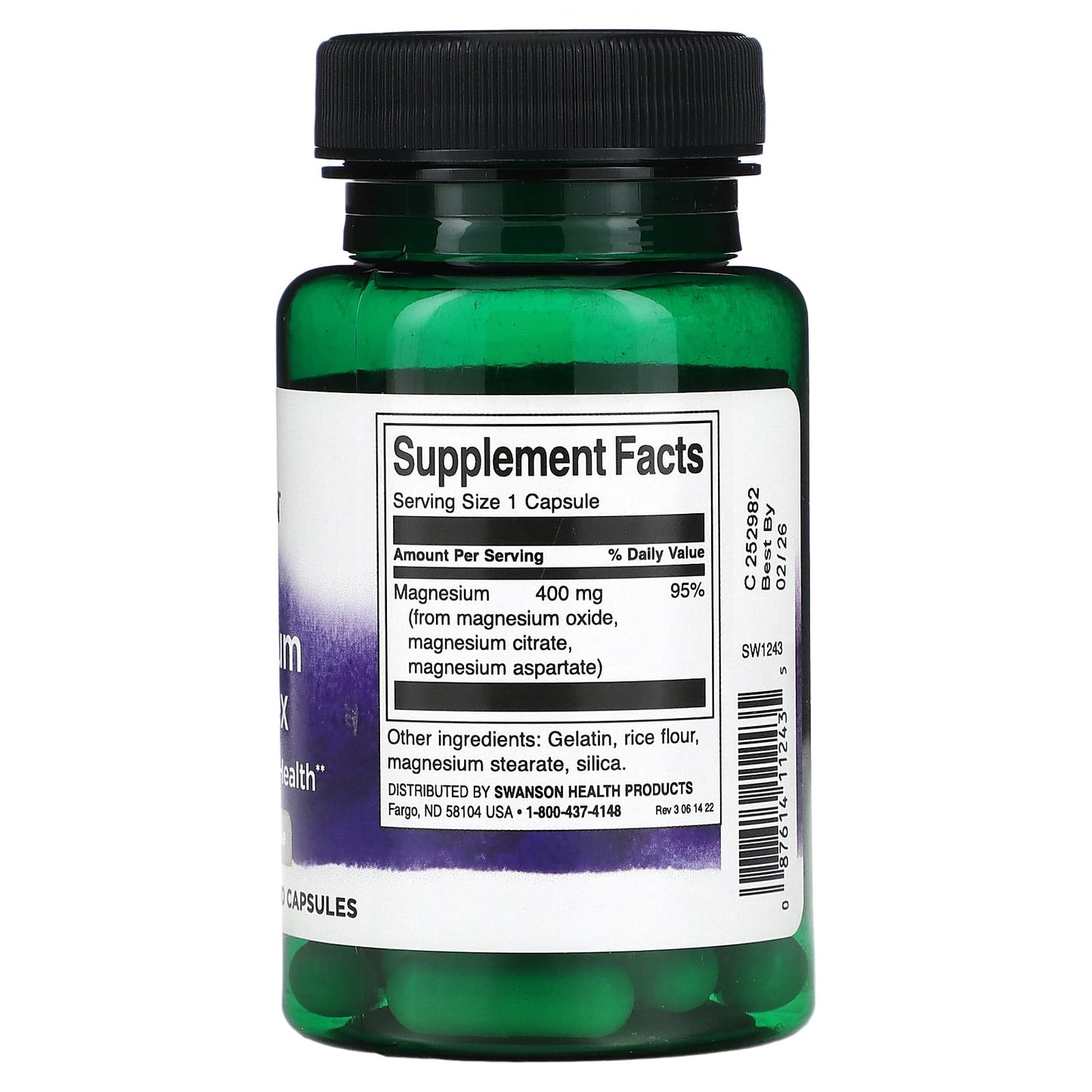 Swanson, Magnesium Triple Complex, 400 mg, 30 Capsules - Medaid