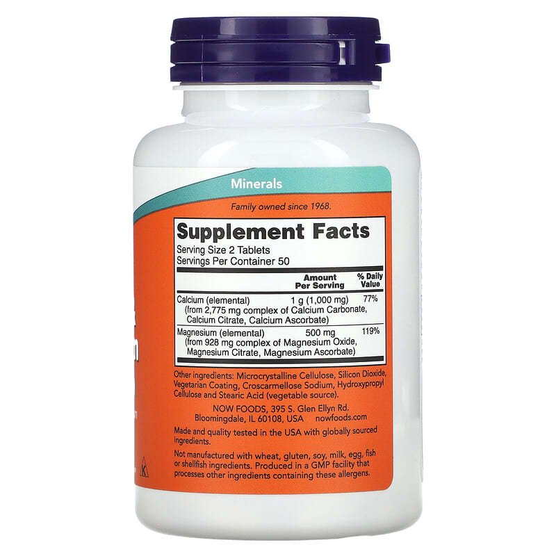 NOW Foods, Calcium & Magnesium, 100 Tablets - Medaid