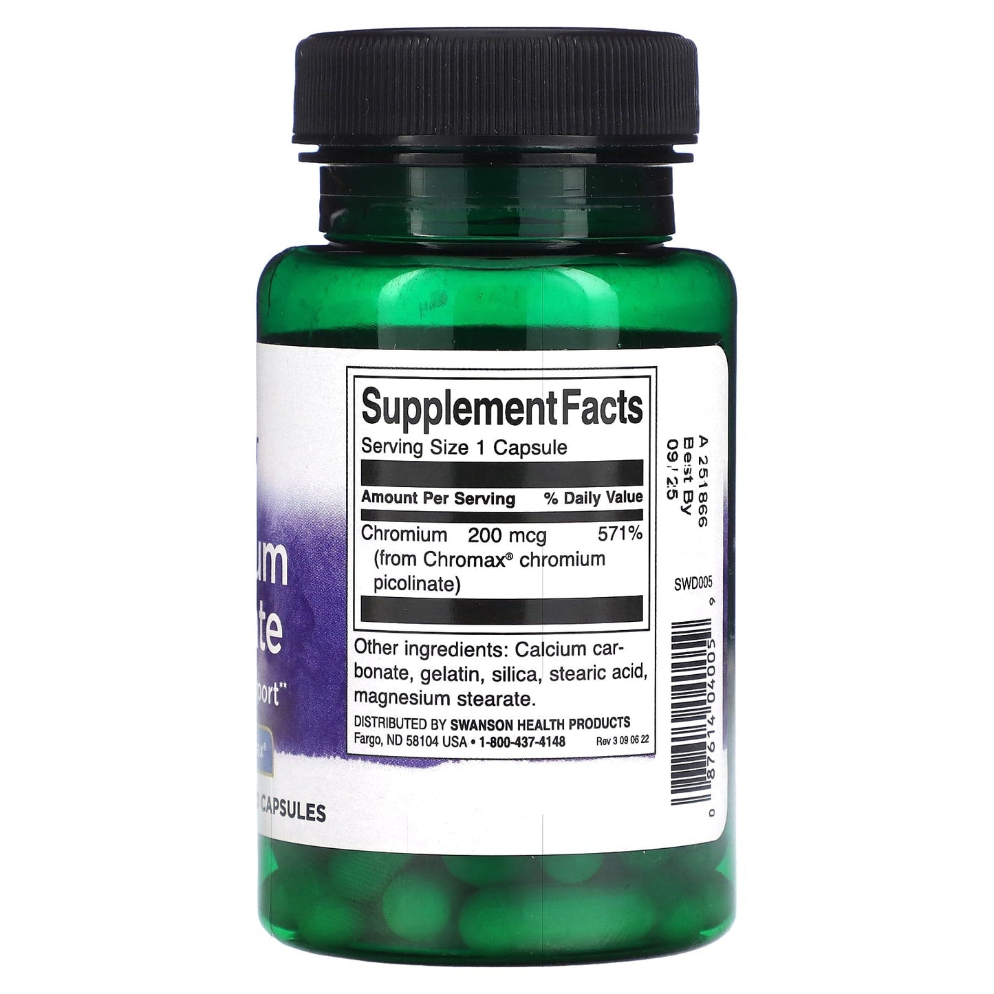 Swanson, Chromium Picolinate, 60 Capsules - Medaid