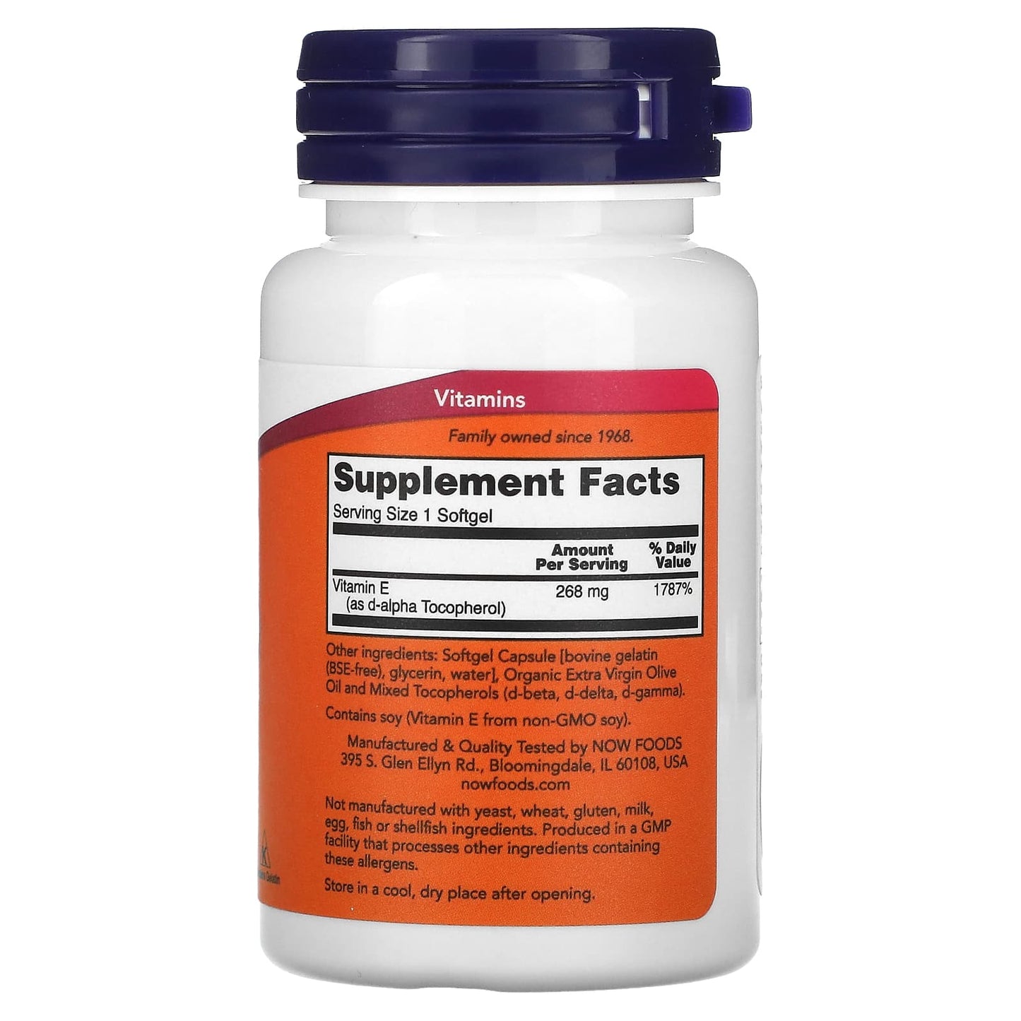 NOW Foods, E-400, 268 mg (400 IU), 50 Softgels - Medaid