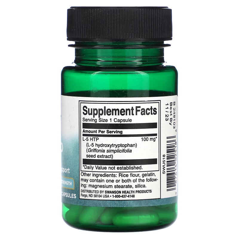 Swanson, 5-HTP, Extra Strength, 100 mg, 60 Capsules - Medaid