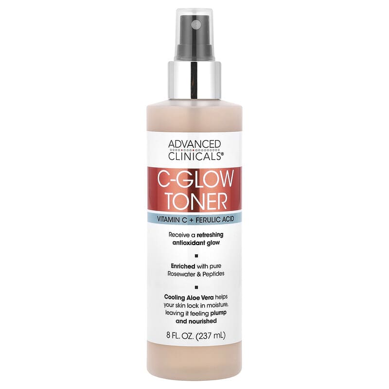 Advanced Clinicals, C-Glow Toner, Vitamin C + Ferulic Acid, 8 fl oz (237 ml) - Medaid
