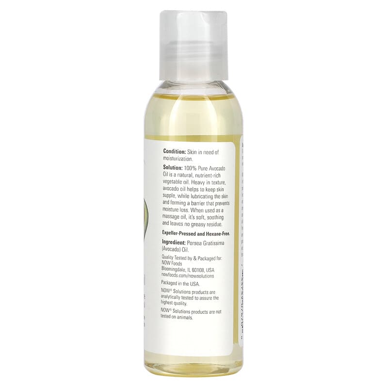 NOW Foods, Solutions, Avocado Oil, 4 fl oz (118 ml) - Medaid