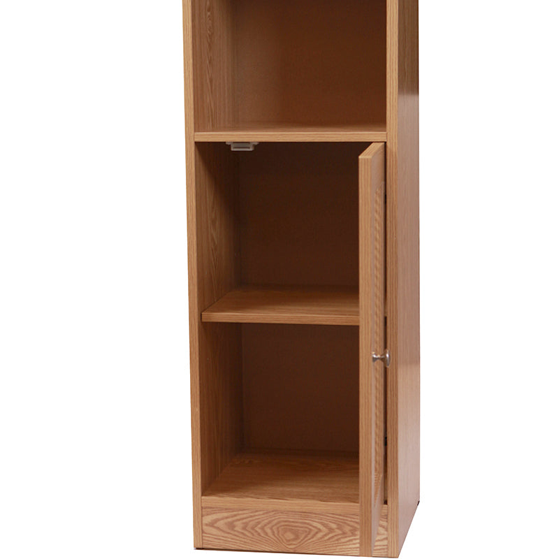 5 Tier Waterproof Wooden and Rattan Storage Cabinet Organizer Slim Design Freestanding Floor Cabinet for Bathroom Bedroom Living Room Kitchen - Medaid