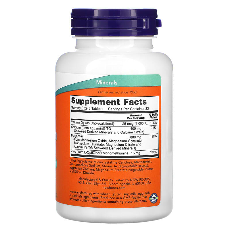 NOW Foods, Magnesium & Calcium, 100 Tablets - Medaid