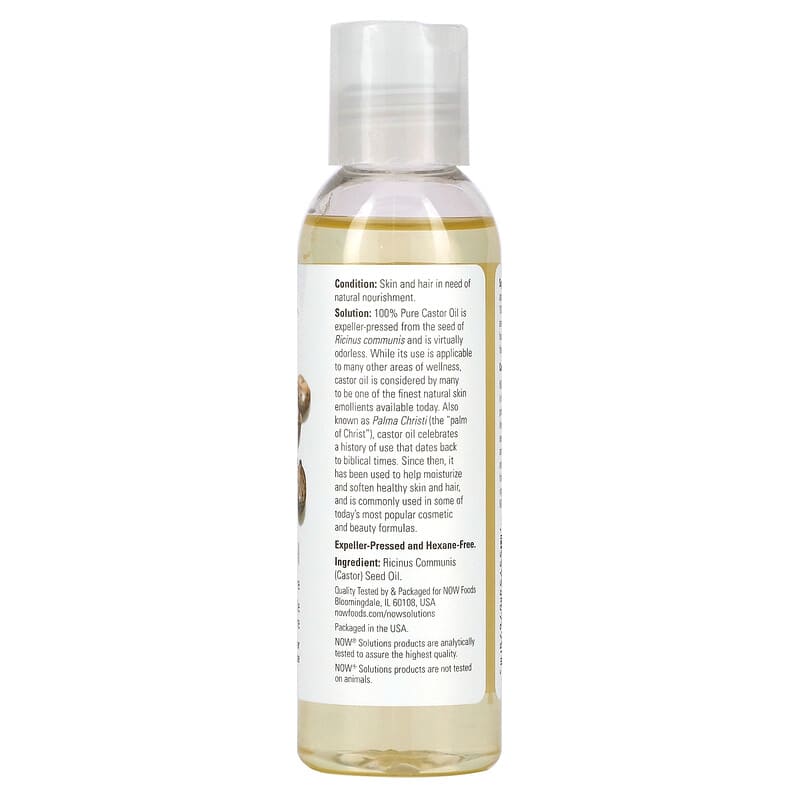 NOW Foods, Solutions, Castor Oil, 4 fl oz (118 ml) - Medaid