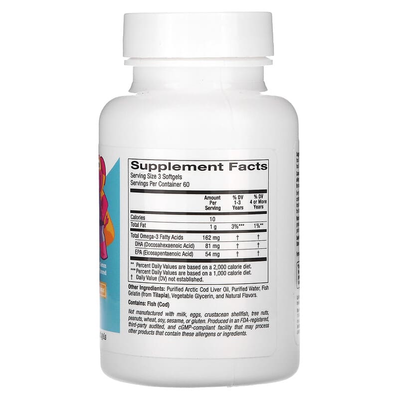 California Gold Nutrition, Kids DHA Chewables, 100% Wild Arctic Cod, Strawberry-Lemon, 180 Fish Gelatin Softgels - Medaid