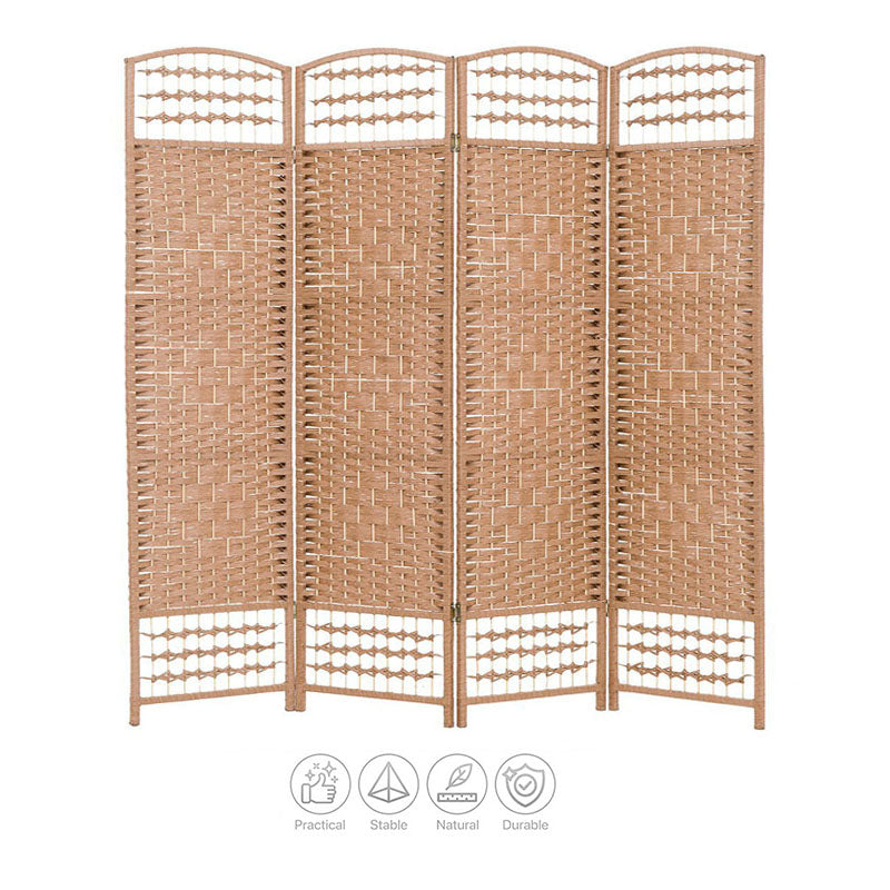 175 CM Indoor Wall Divider Bamboo Braided Room Divider Portable Partition Wood Screen Mesh Hand Woven 4 Panel Foldable Privacy Screen for Home Office - Medaid