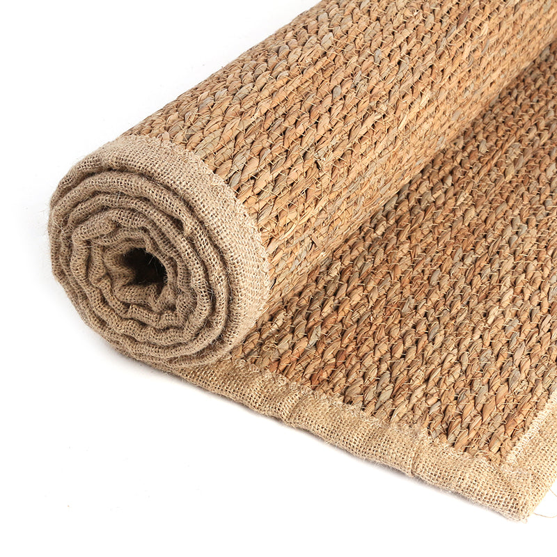 180 CM X 60 CM Handmade Rectangular Natural Fibers Jute Rug with Nest Cloth Ends Braided Reversible Rugs for Bedroom Living Room Kitchen - Medaid