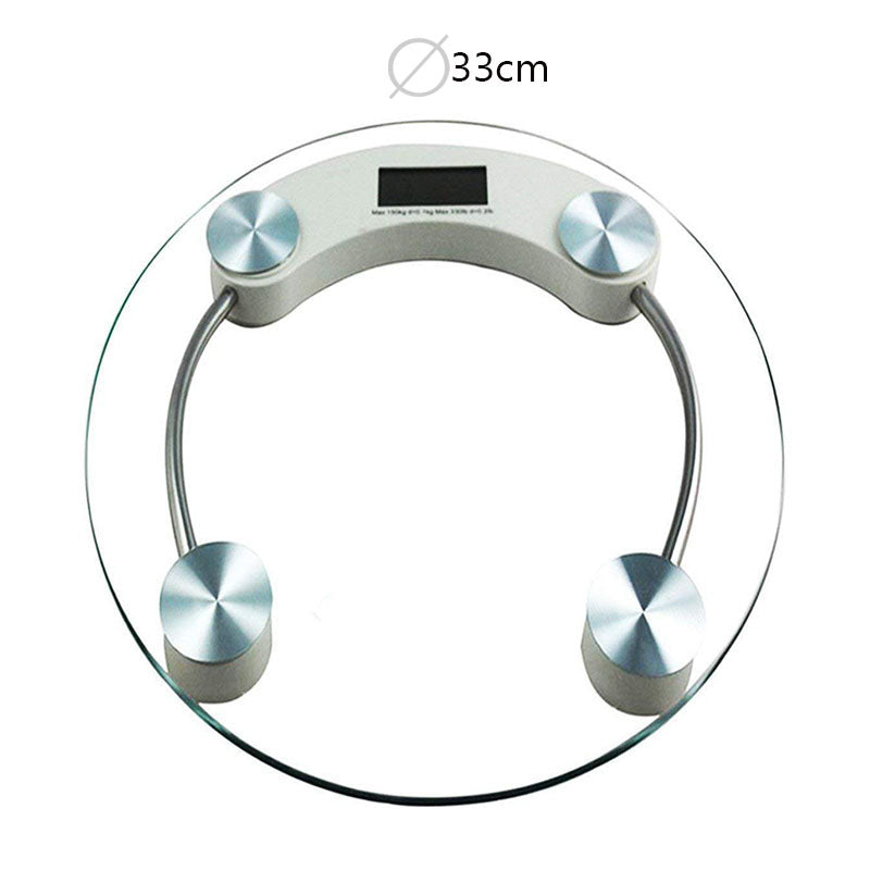 180 KG, Round Glass Battery Operated Digital Scale for Body Weight with 4 Digits LCD Backlight Display - Medaid