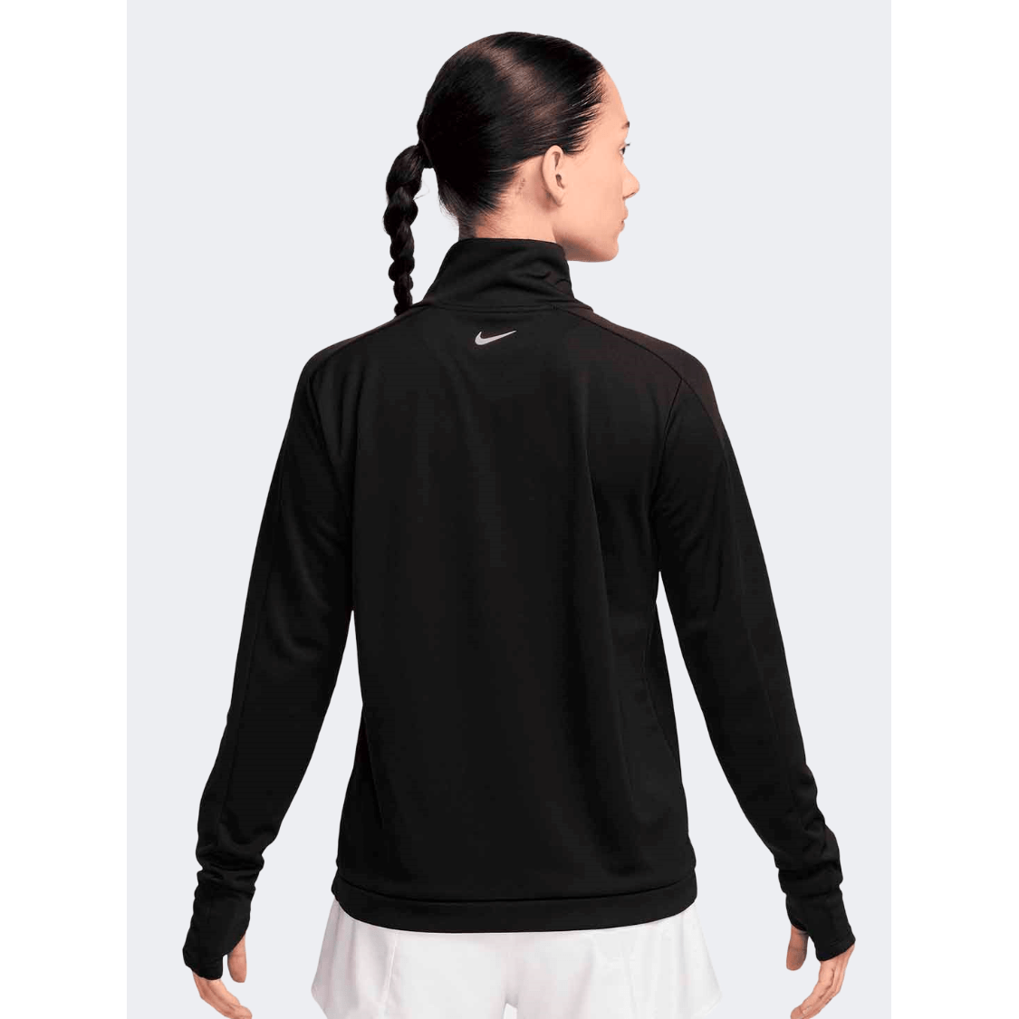 Nike Swoosh Half Zip Women Running Long Sleeve Black - Medaid