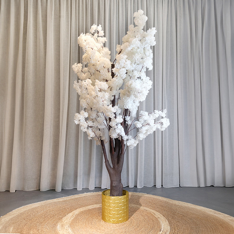 2 M, Artificial White Cherry Blossom Tree for Home Décor, Wedding Event, Party, Restaurant, Indoor, Outdoor - Medaid