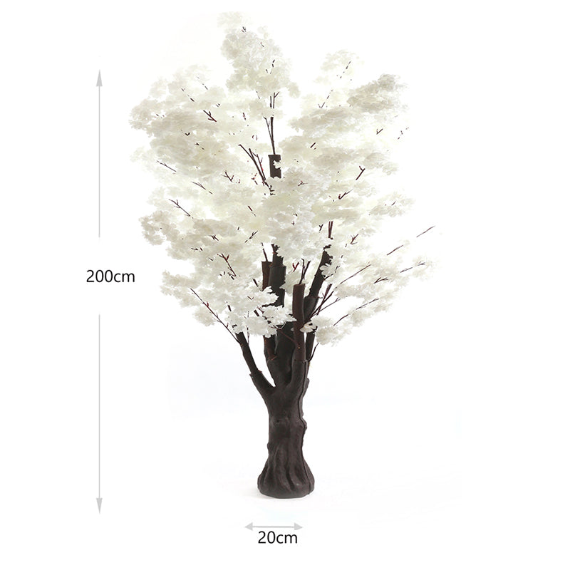 2 M, Artificial White Cherry Blossom Tree for Home Décor, Wedding Event, Party, Restaurant, Indoor, Outdoor - Medaid