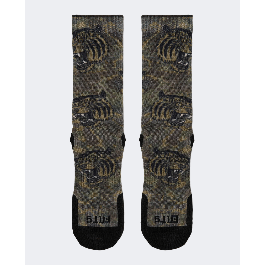 5-11 Tiger Axe Men Tactical Sock Covert Green - Medaid