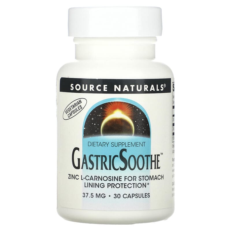 Source Naturals, GastricSoothe, zinc carnosine, 37.5 mg, 30 Capsules - Medaid