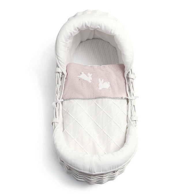 Wicker Moses Basket - Welcome To The World - Pink - Medaid International