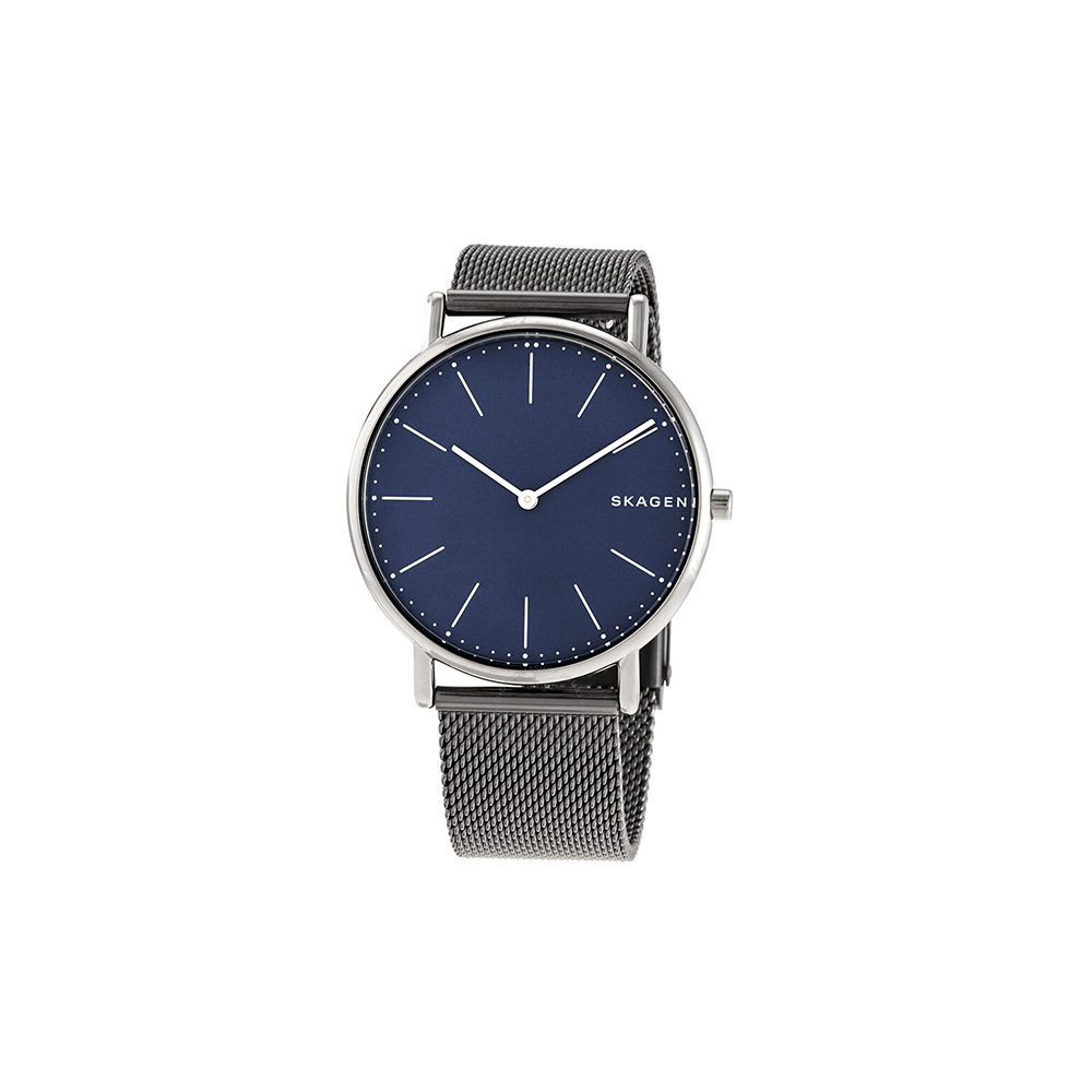 Skagen Signatur Slim Titanium Quartz Blue Dial Men's Watch - Medaid