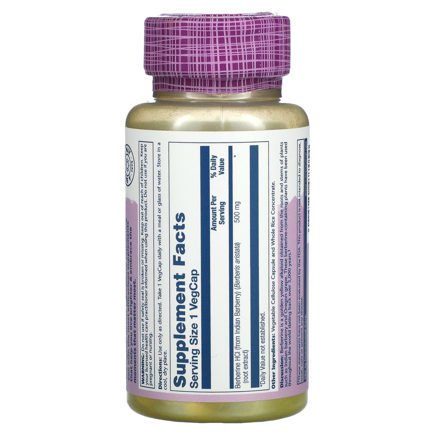 Solaray, Berberine, Vital Extracts, 500 mg, 60 VegCaps - Medaid