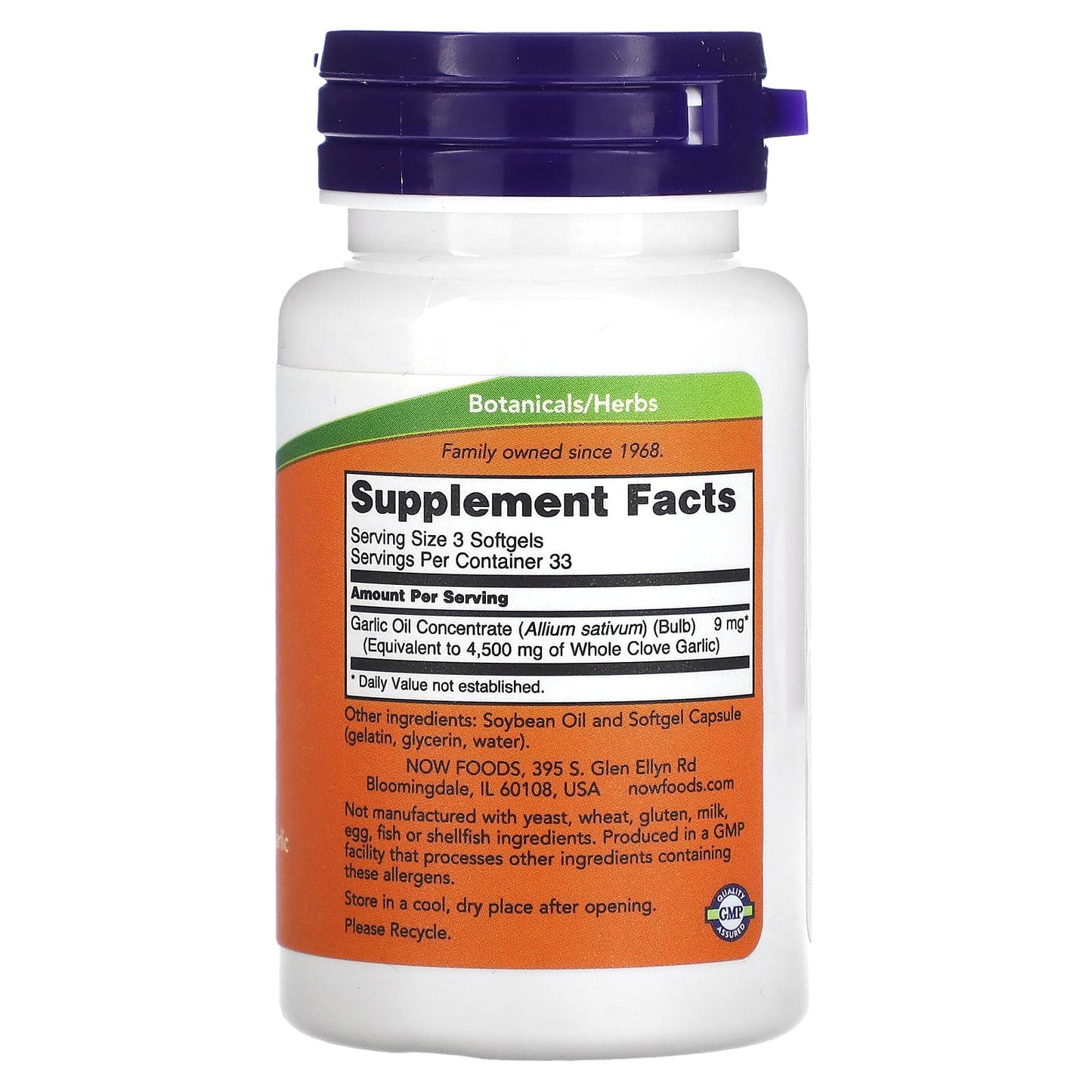 NOW Foods, Garlic Oil, 1,500 mg, 100 Softgels - Medaid