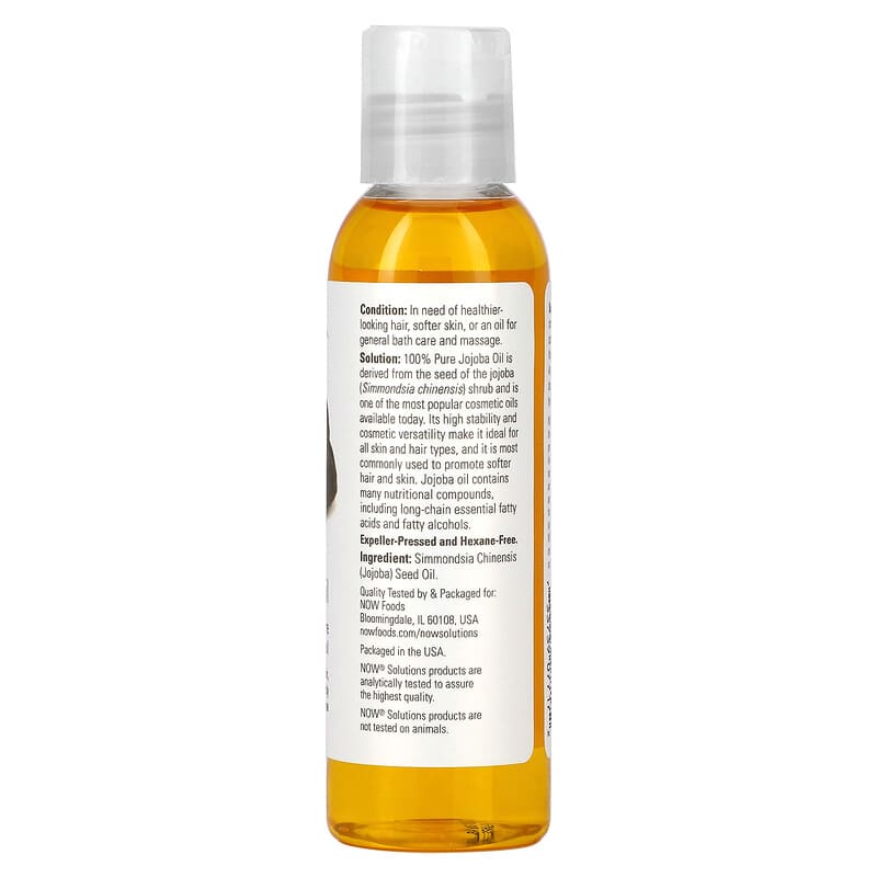 NOW Foods, Solutions, Jojoba Oil, 4 fl oz (118 ml) - Medaid