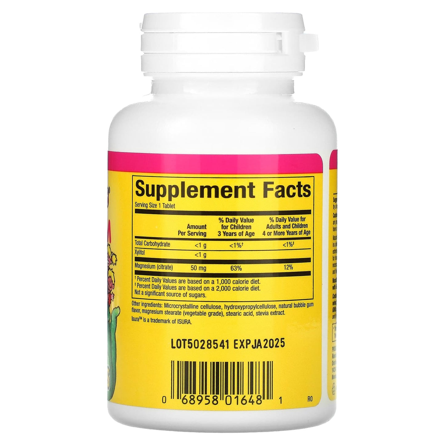 Natural Factors, Big Friends, Magnesium Citrate, Bubble Gum, 50 mg, 60 Chewable Tablets - Medaid